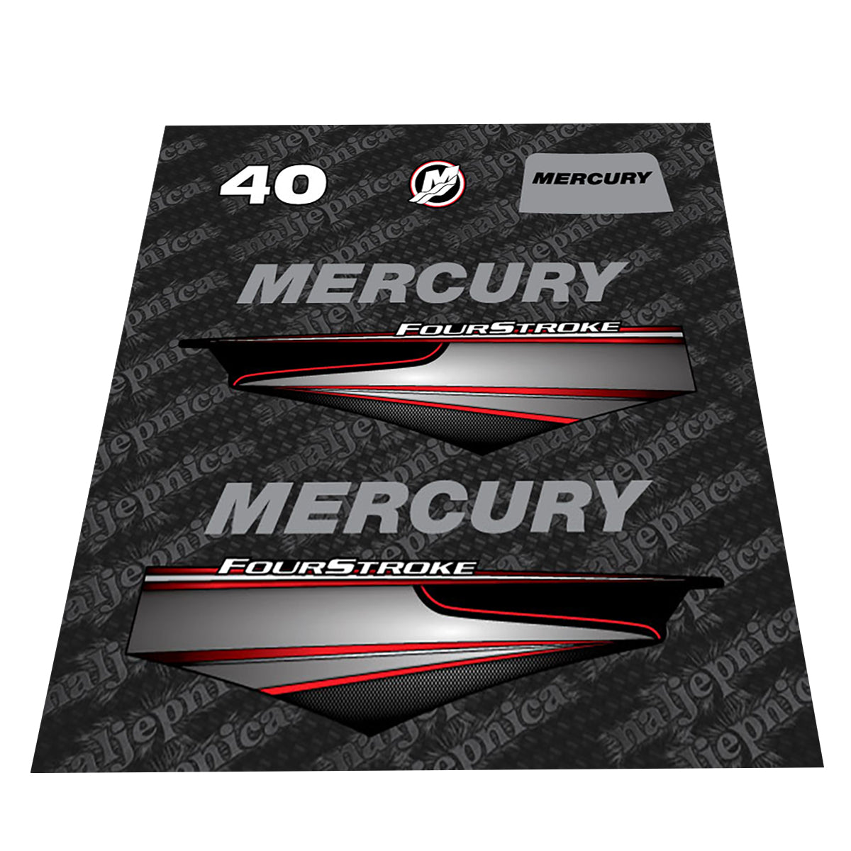 Mercury 40 Four Stroke 2013 Outboard Decal (Sticker / Aufkleber) Set replacement decal set