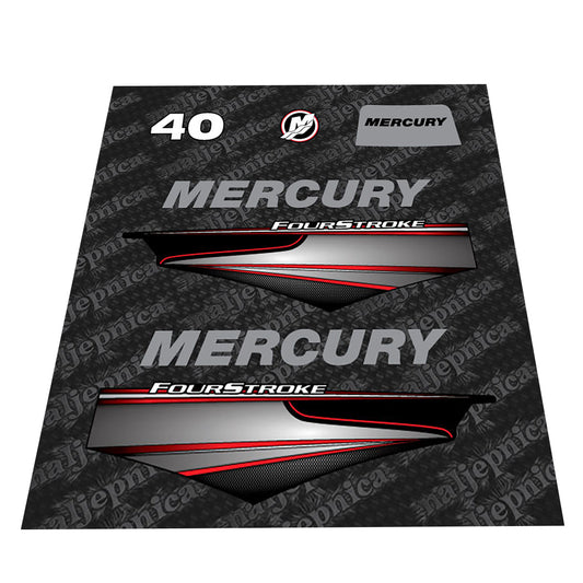 Mercury 40 Four Stroke 2013 Outboard Decal (Sticker / Aufkleber) Set replacement decal set