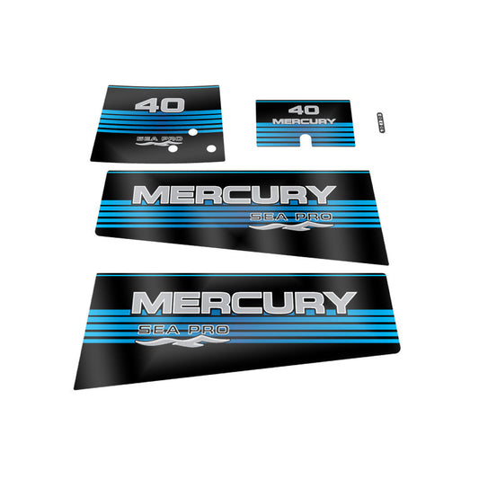 Mercury 40 (1996-1999) Sea Pro Outboard Compatible Replacement Decal (Sticker) Set replacement decal set