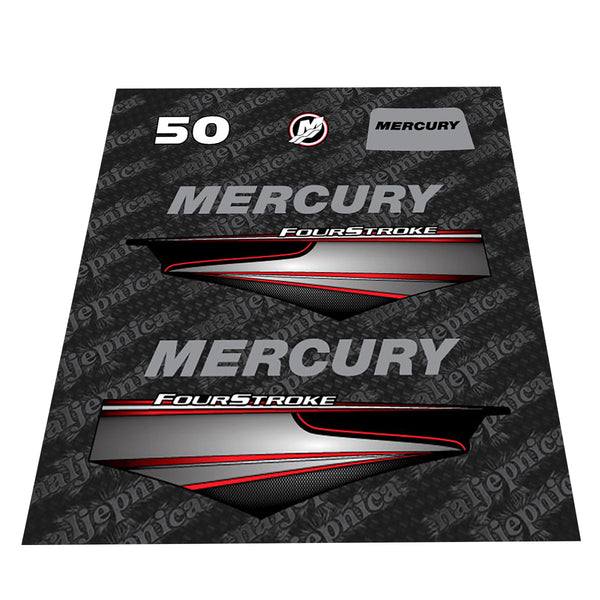 Mercury 50 Four Stroke 2013 Outboard Decal (Sticker / Aufkleber) Set replacement decal set