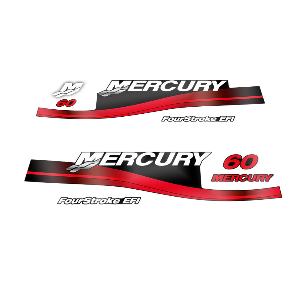 Mercury 60 FS EFI (2002-2004) Outboard Compatible Replacement Decal (Sticker) Set replacement decal set