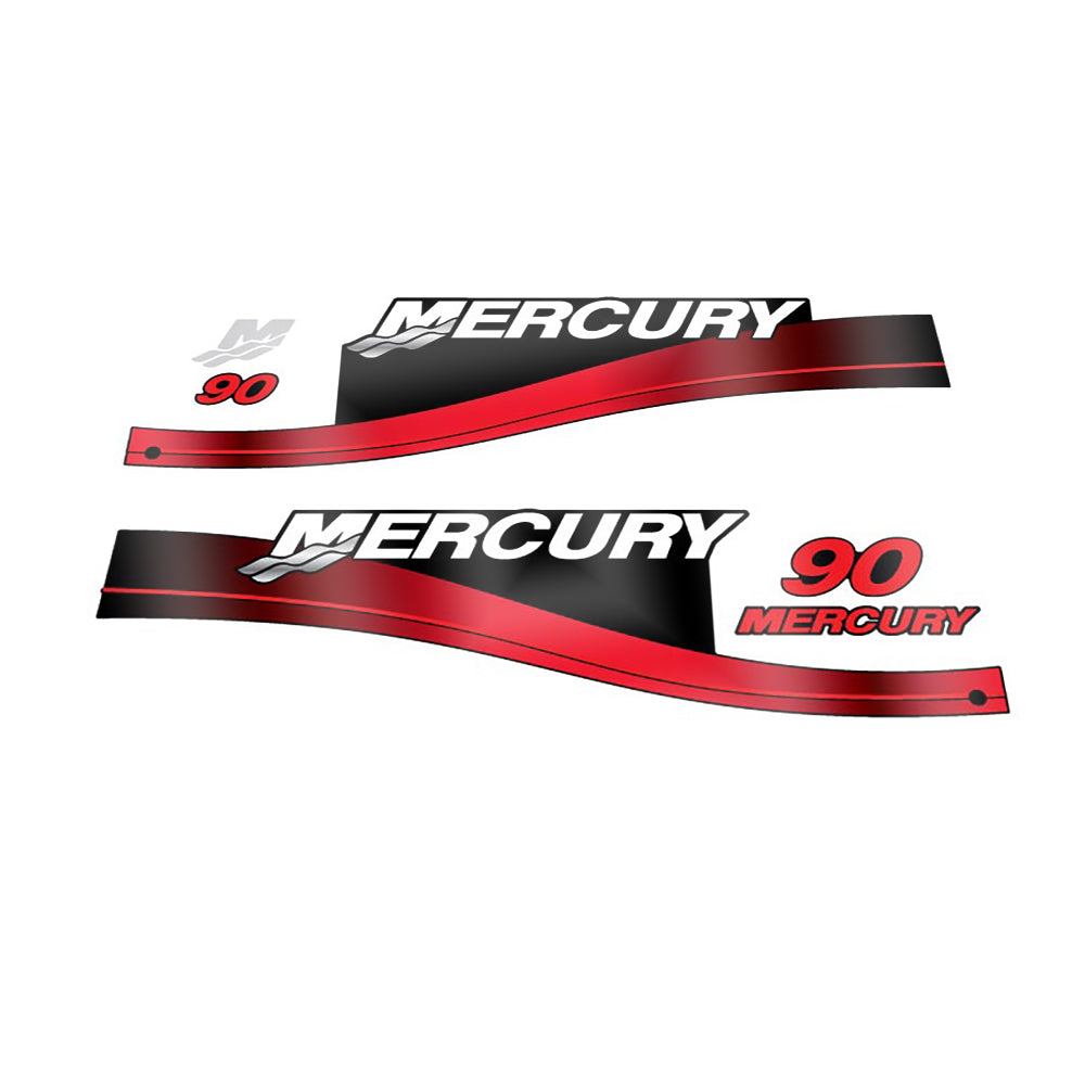 Mercury 90 (1999-2004) Outboard Compatible Replacement Decal (Sticker) Set replacement decal set