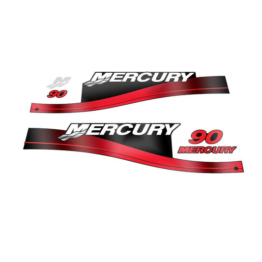 Mercury 90 (1999-2004) Outboard Compatible Replacement Decal (Sticker) Set replacement decal set