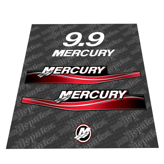 Mercury 9.9 (2005-2007) Outboard Decal (Sticker / Aufkleber) Set replacement decal set