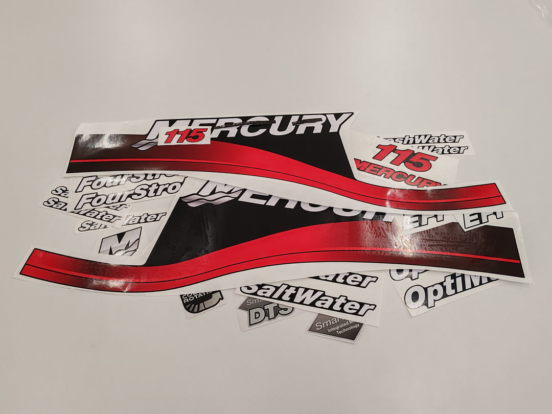 Mercury 115 (1999-2004) Outboard Compatible Replacement Decal (Sticker) Set