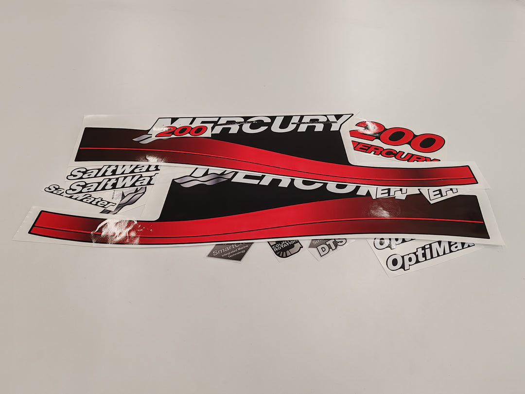 Mercury 200 Optimax (1999-2004) Rot Outboard Compatible Replacement Decal (Sticker) Set