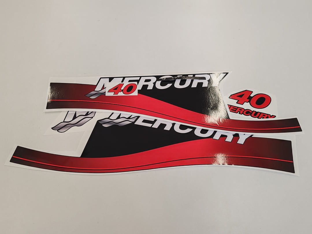 Mercury 40 (1999-2004) Outboard Compatible Replacement Decal (Sticker) Set