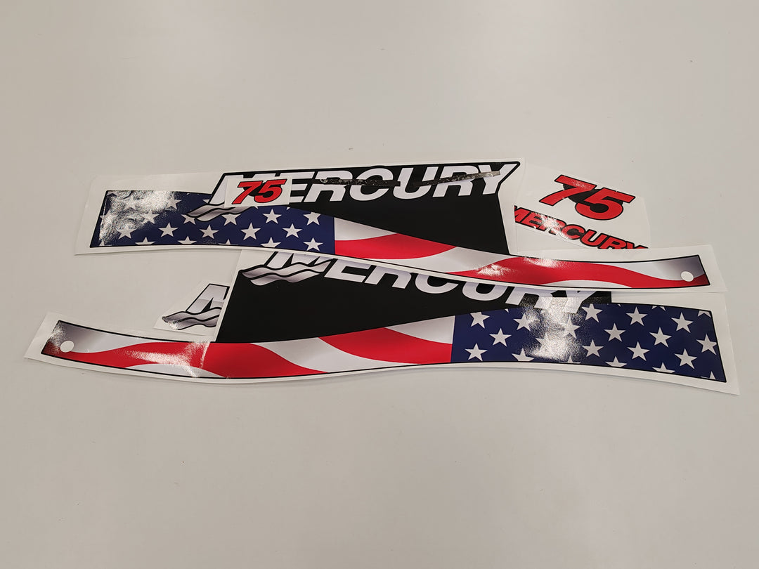 Mercury 75 TS US Flag 1999-2004 outboard decal sticker set