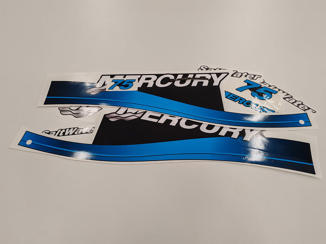 Mercury 75 Two Stroke Blue (1999-2004) Outboard Decal /aufkleber / adesivo / Sticker Set