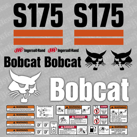 Bobcat S175 Loader Aftermarket Decals Replacement Set replacement decal set
