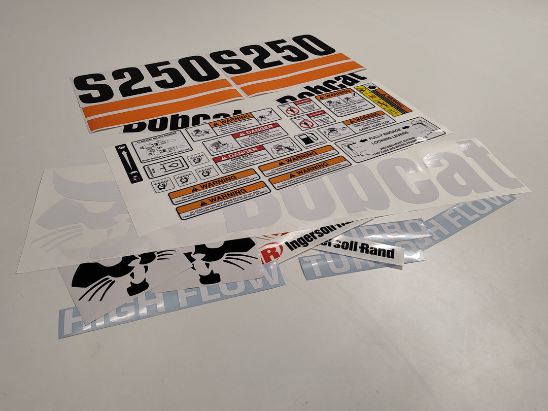 Bobcat S250 Turbo High Flow Loader Aftermarket Decal  Aufkleber  Adesivo  Sticker  Replacement Set