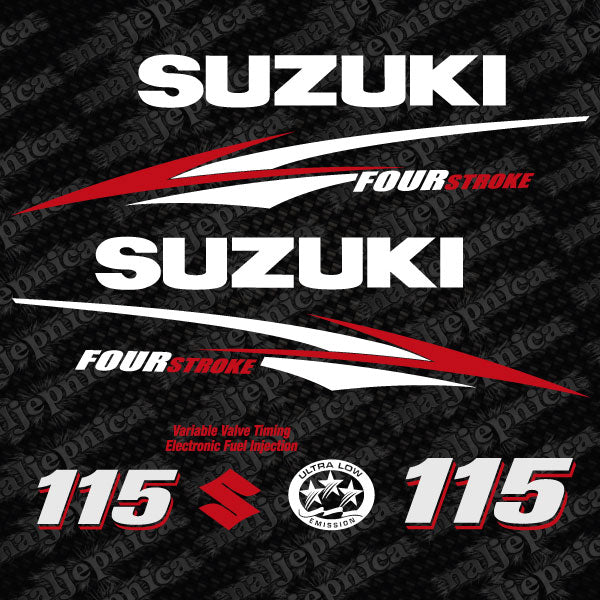 Suzuki 115 Four stroke outboard decal aufkleber adesivo sticker set replacement decal set
