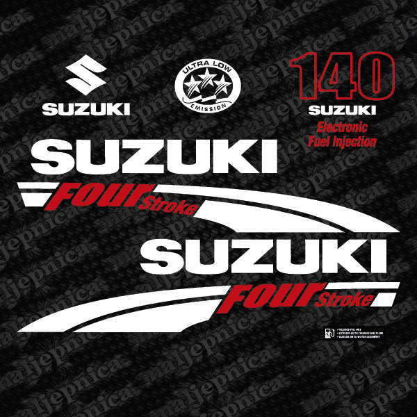 Suzuki 140 Four stroke (2004) outboard decal aufkleber adesivo sticker set replacement decal set
