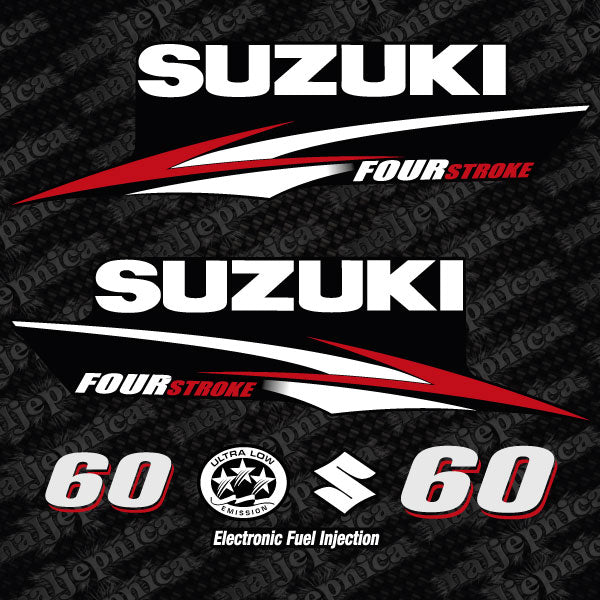 Suzuki 60 Four stroke outboard decal aufkleber adesivo sticker set replacement decal set