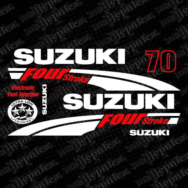 Suzuki 70 Four stroke (2004) outboard decal aufkleber adesivo sticker set replacement decal set