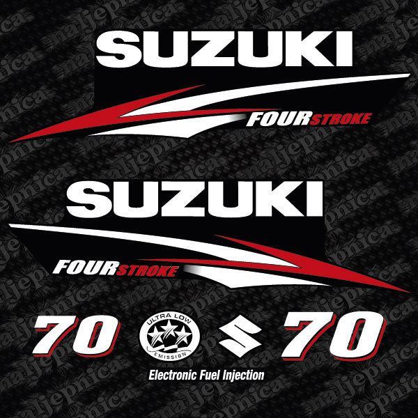 Suzuki 70 Four stroke outboard decal aufkleber adesivo sticker set replacement decal set