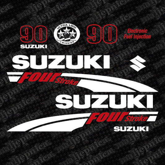 Suzuki 90 Four stroke (2004) outboard decal aufkleber adesivo sticker set replacement decal set