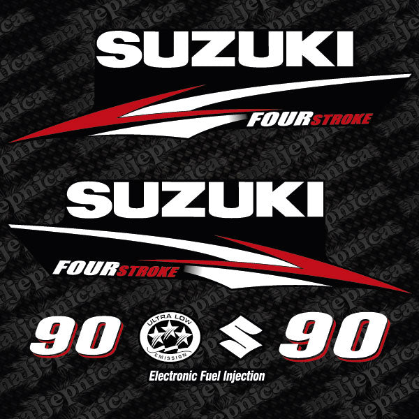 Suzuki 90 Four stroke outboard decal aufkleber adesivo sticker set replacement decal set