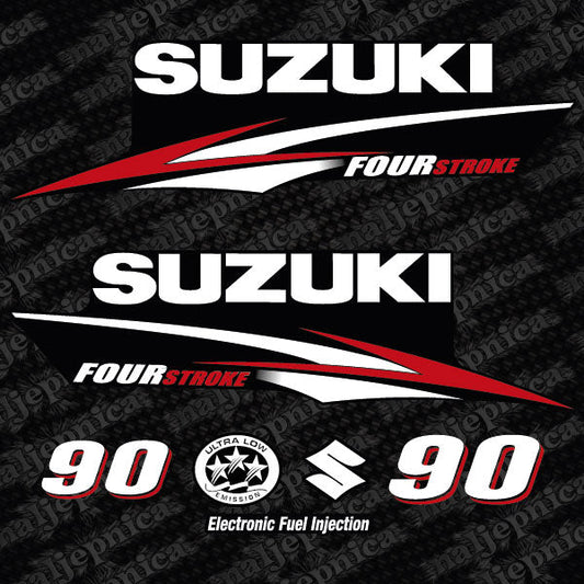 Suzuki 90 Four stroke outboard decal aufkleber adesivo sticker set replacement decal set