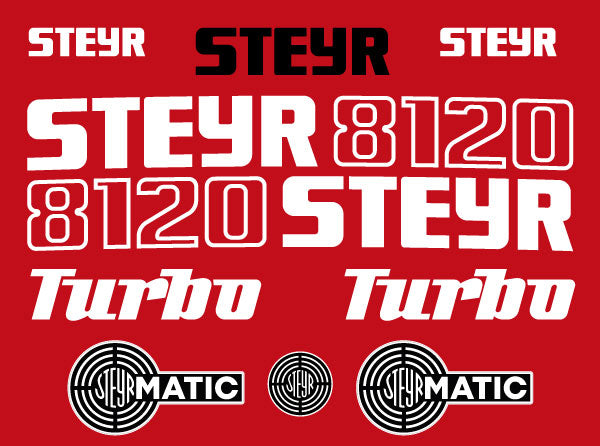 Steyr 8120 turbo tractor decal aufkleber adesivo sticker set replacement decal set