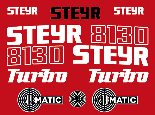 Steyr 8130 turbo tractor decal aufkleber adesivo sticker set replacement decal set