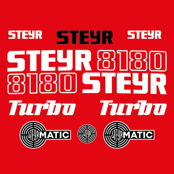 Steyr 8180 turbo tractor decal aufkleber adesivo sticker set replacement decal set