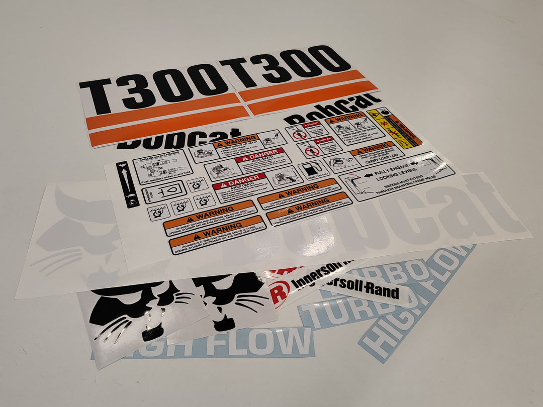 Bobcat T300 Turbo High Flow Loader Aftermarket Decal  Aufkleber  Adesivo  Sticker  Replacement Set