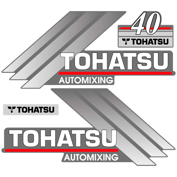 Tohatsu 40 outboard (2004) decal aufkleber adesivo sticker set replacement decal set