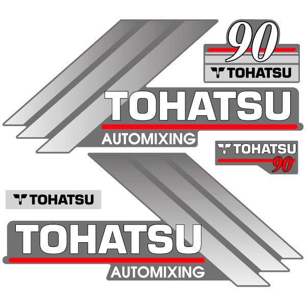 Tohatsu 90 outboard (2004) decal aufkleber adesivo sticker set replacement decal set