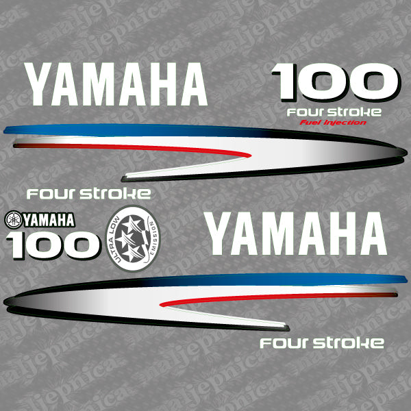 Yamaha 100 four stroke outboard (2002-2006) decal aufkleber addesivo sticker set replacement decal set