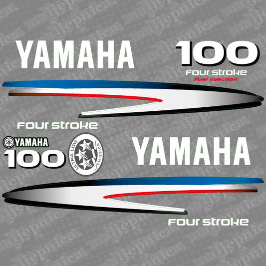 Yamaha 100 four stroke outboard (2002-2006) decal aufkleber addesivo sticker set replacement decal set