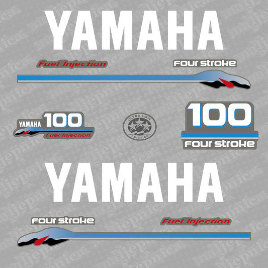 Yamaha 100 four stroke outboard (2000) decal aufkleber adesivo sticker set replacement decal set