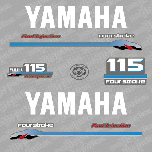 Yamaha 115 four stroke outboard (2000) decal aufkleber adesivo sticker set replacement decal set