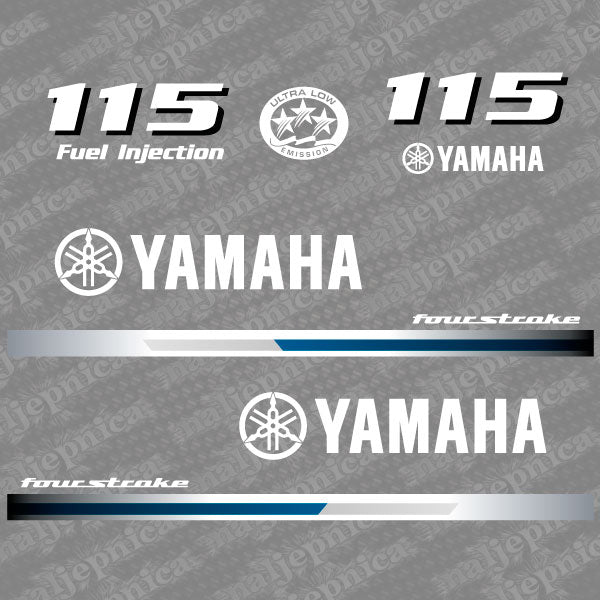 Yamaha 115 four stroke outboard (2013) decal aufkleber addesivo sticker set replacement decal set