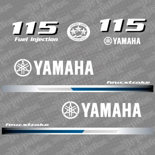 Yamaha 115 four stroke outboard (2013) decal aufkleber addesivo sticker set replacement decal set