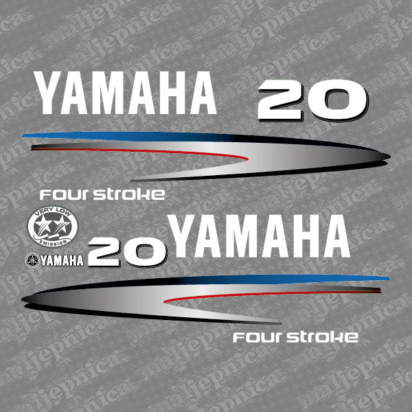 Yamaha 20 four stroke outboard (2002-2006) decal aufkleber addesivo sticker set replacement decal set
