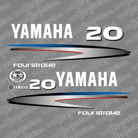 Yamaha 20 four stroke outboard (2002-2006) decal aufkleber addesivo sticker set replacement decal set
