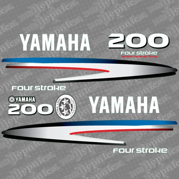 Yamaha 200 four stroke outboard (2002-2006) decal aufkleber addesivo sticker set replacement decal set