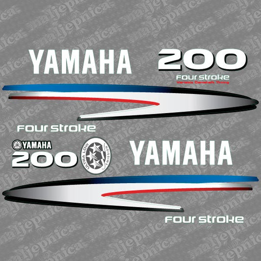 Yamaha 200 four stroke outboard (2002-2006) decal aufkleber addesivo sticker set replacement decal set