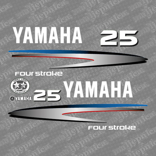 Yamaha 25 four stroke outboard (2002-2006) decal aufkleber addesivo sticker set replacement decal set