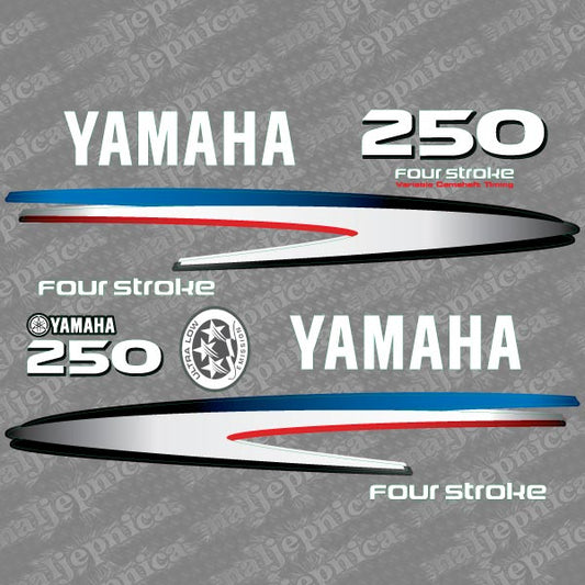 Yamaha 250 four stroke outboard (2002-2006) decal aufkleber addesivo sticker set replacement decal set