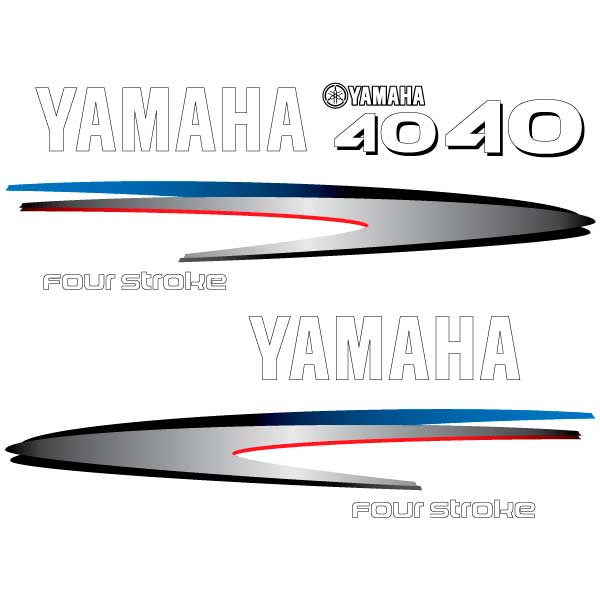 Yamaha 40 four stroke (2002) outboard decal aufkleber adesivo sticker set replacement decal set