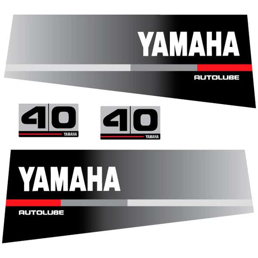Yamaha 40 autolube outboard decal aufkleber adesivo sticker set replacement decal set