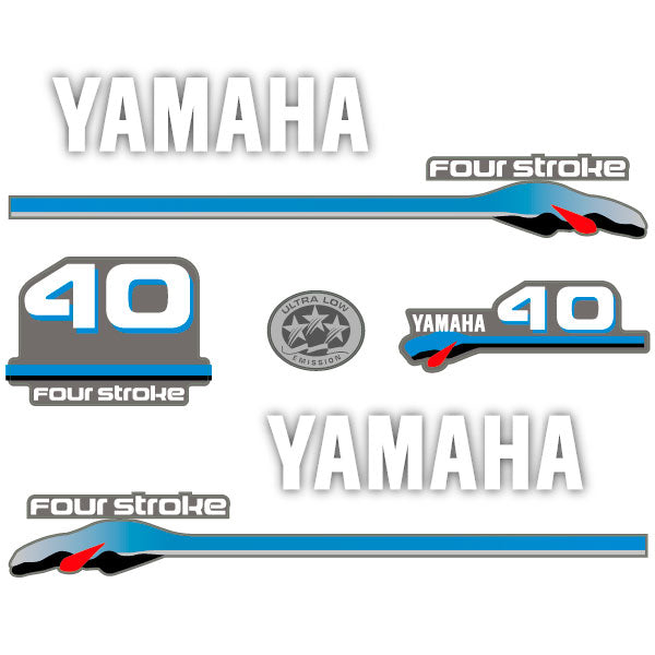 Yamaha 40 (2000g.) four stroke outboard decal aufkleber adesivo sticker set replacement decal set