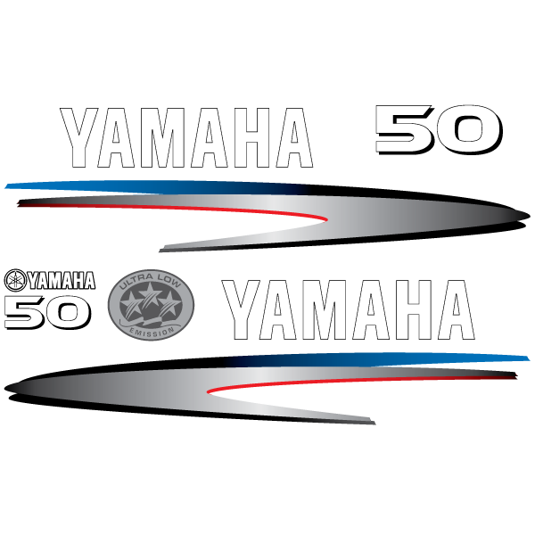 Yamaha 50 outboard (2002-2006) decal aufkleber sticker set replacement decal set