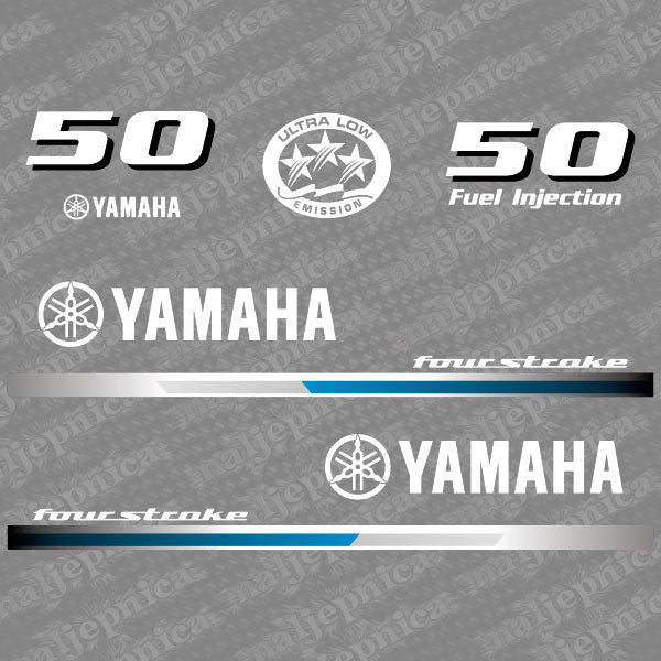 Yamaha 50 four stroke outboard (2013) decal aufkleber addesivo sticker set replacement decal set
