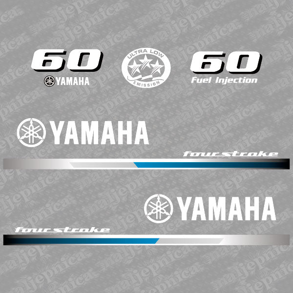 Yamaha 60 four stroke outboard (2013) decal aufkleber addesivo sticker set replacement decal set