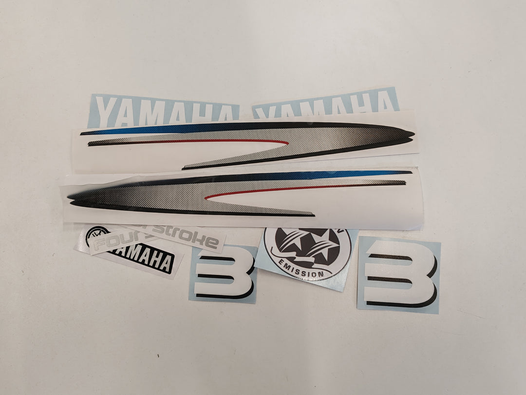 Yamaha 3 Four Stroke (2002-2006) Aftermarket Replacement Outboard Decal Sticker Set