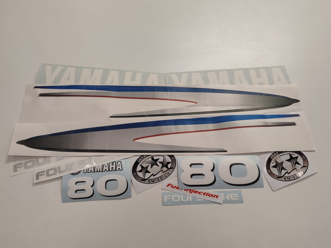 Yamaha 80 FOUR S.2002-2006 Gray-White Decal (Sticker) Set
