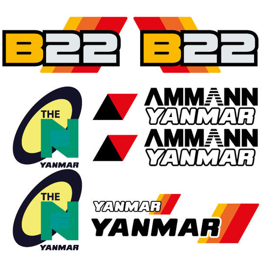 Yanmar B22 decal aufkleber sticker adesivo set replacement decal set